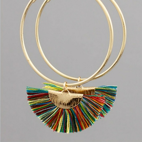 Multi Colored Tassel Hoop - Picture 1 of 1